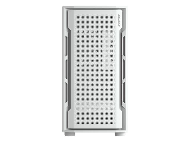 COUGAR Uniface Mini White, Mini Tower, Max. 340mm GPU Length, Pre-installed Black Fan *1, Support up to 6 Fans, Perforated Front Panel, (White)