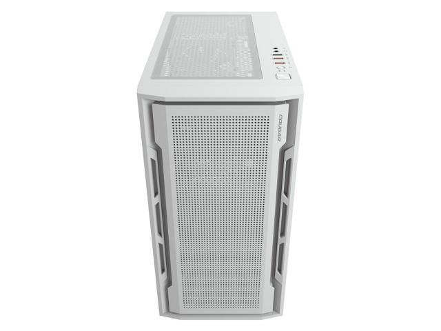 COUGAR Uniface Mini White, Mini Tower, Max. 340mm GPU Length, Pre-installed Black Fan *1, Support up to 6 Fans, Perforated Front Panel, (White)