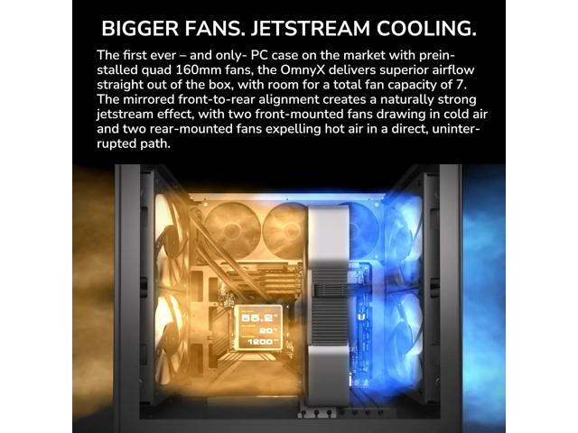 COUGAR OmnyX - Mid Tower, Panoramic PC Case, Maximum Airflow, Preinstalled 160mm Fan x4, 3 Sides Tempered Glass, Full Reverse Connector,...