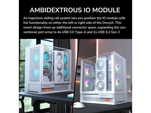 COUGAR OmnyX - Mid Tower, Panoramic PC Case, Maximum Airflow, Preinstalled 160mm Fan x4, 3 Sides Tempered Glass, Full Reverse Connector,...