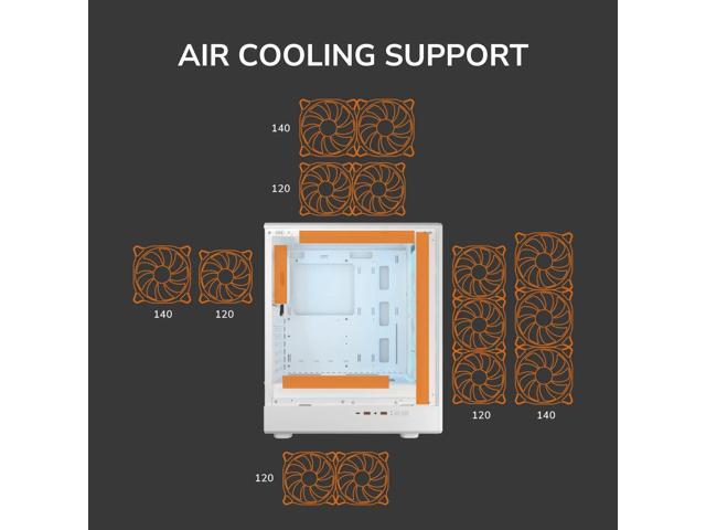 COUGAR Airface Pure Pro - Mid Tower ATX PC CASE, 320mm GPU Compatible, Pre-installed 120mm ARGB PWM Fan x4, Advanced Cooling, Up to 8 Fans, White