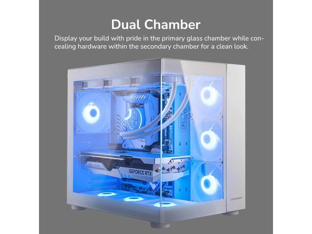 COUGAR FV150 RGB - Mid Tower ATX PC CASE - Dual Chamber - 400mm GPU Compatible - ARGB - Advanced Cooling - Up to 9 Fans, Black