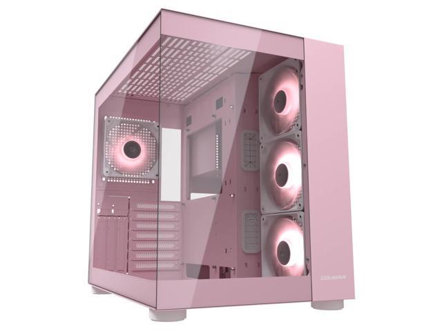COUGAR FV150 RGB - Mid Tower PC CASE - Dual Chamber - 400mm GPU Compatible - ARGB - Advanced Cooling - Up to 9 Fans, Pink