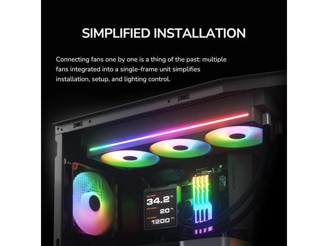 COUGAR Unity 360 - PC CASE FAN - Single-Frame - PWM Control - ARGB Side Strips - Streamlined Cable Design, 360/Forward/White