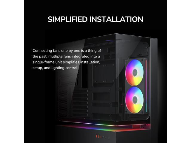COUGAR Unity 360 - PC CASE FAN - Single-Frame - PWM Control - ARGB Side Strips - Streamlined Cable Design, 360/Reverse/White