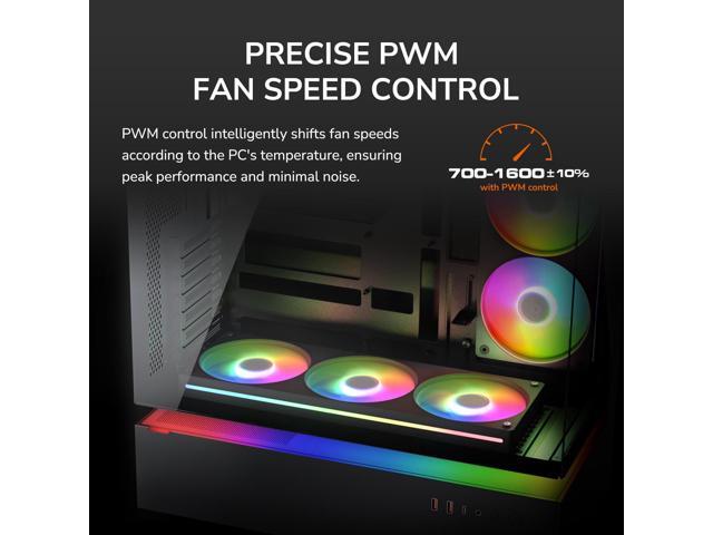 COUGAR Unity 240 - PC CASE FAN - Single-Frame - PWM Control - ARGB Side Strips - Streamlined Cable Design, 240/Reverse/White