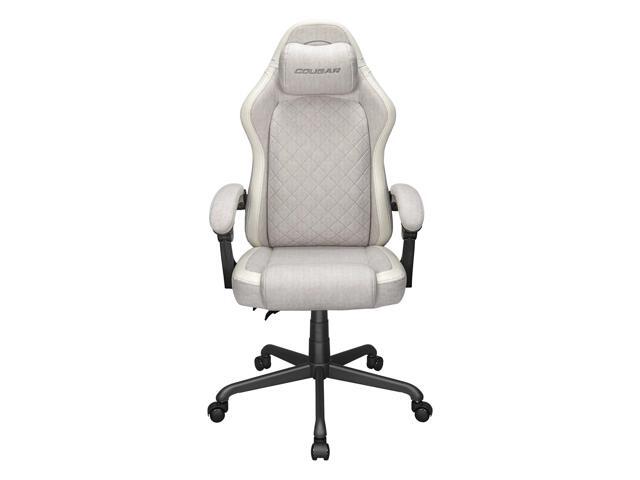 COUGAR Fusion EX Ash F Chair - Suede-like Fabric with Integrated Lumbar Support, Head Pillow Included, Linkage Armrests Sync with Backrest, Mute...
