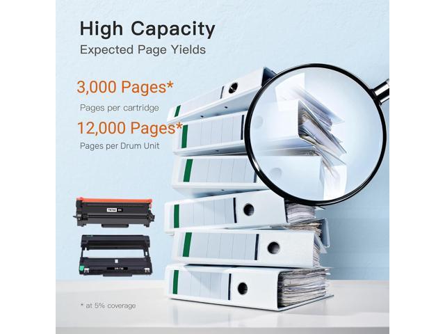2 Pack High Yield TN760 Black Toner & 1 Pack DR730 Drum Unit Compatible for Brother TN-760 DR-730 Fits for Brother HL-L2325DW HL-L2350DW HL-L2370DW...
