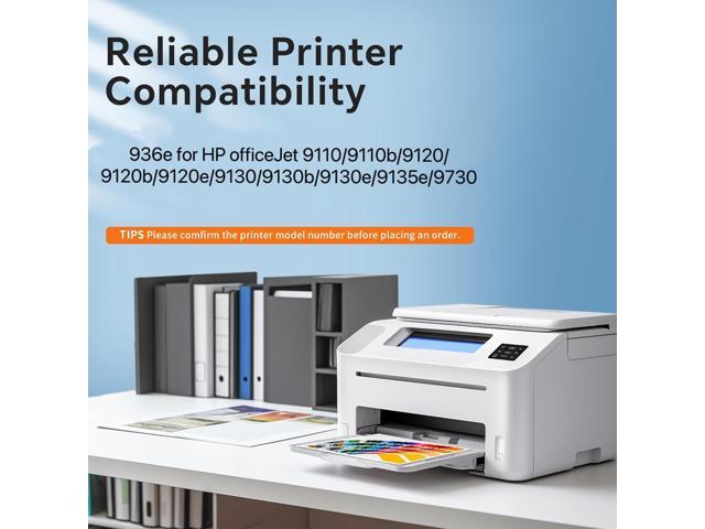936e 4-Pack B/C/Y/M New High Yield Ink Cartridge Compatible to HP 936e, Work with HP OffieJet 9110, 9120, 9130, 9730 Printers