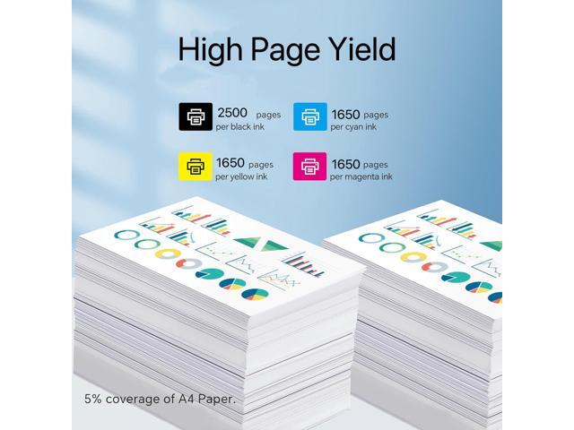 936e 4-Pack B/C/Y/M New High Yield Ink Cartridge Compatible to HP 936e, Work with HP OffieJet 9110, 9120, 9130, 9730 Printers