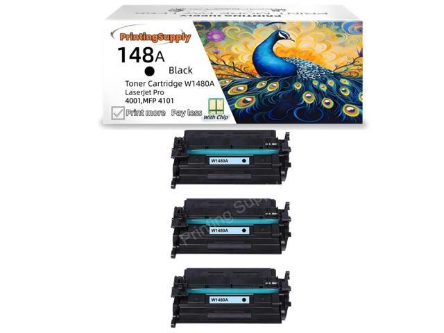 3-Pack Black Toner Cartridge (WITH CHIP) Compatible With HP W1480A For Use With HP LaserJet Pro 4001n, 4001dn, 4001dw, 4101fdn, 4101fdw