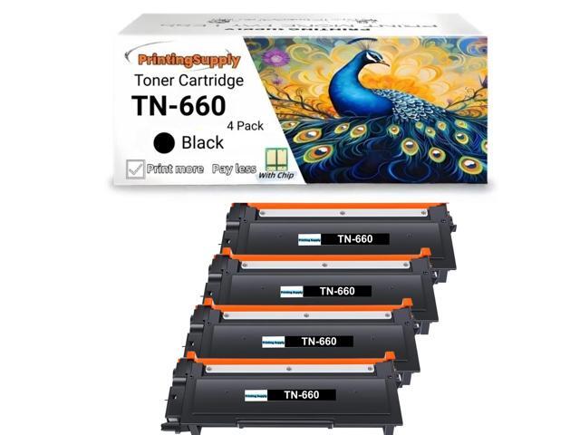 4 Pack TN660 New High-Yield Toner Cartridge For Brother TN660 TN630 Compatible For Use With Brother DCP-L2500D 2520DW 2540DN HL-L2300D 2305W 2320D...