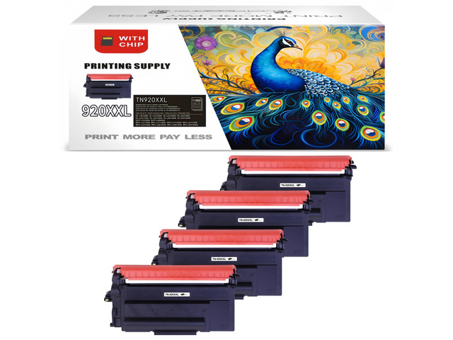 4 PK Compatible TN920XXL Black Toner Cartridge for Brother TN920 TN920XL TN920XXL TN920UXXL HL-L6415DW HL-L6415DWT HL-EX415DW DCP-L5510DN...