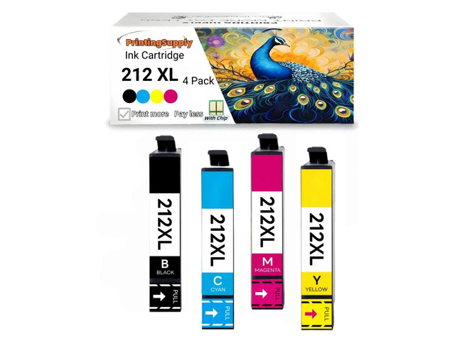 212XL T212XL High Yield Ink Cartridge Compatible for Epson Expression Home XP-2100 XP-3100 XP-3105 XP-4100 XP-4105 WorkForce WF-2810 WF-2830...