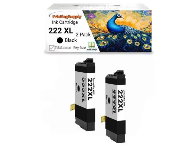 222XL Ink Cartridge Compatible for Epson 222 XL 222 XL Expression XP-5200 WorkForce Pro WF-2960 2 Pack Black
