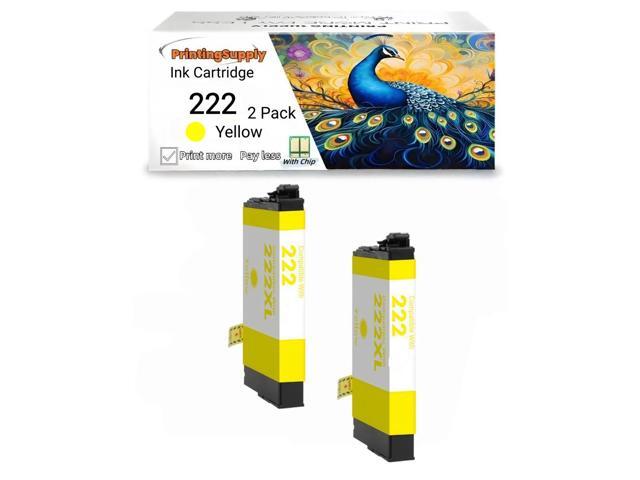 222XL Ink Cartridge Compatible for Epson 222 XL 222 XL 222 Expression XP-5200 WorkForce Pro WF-2960 2 Pack 222 Yellow