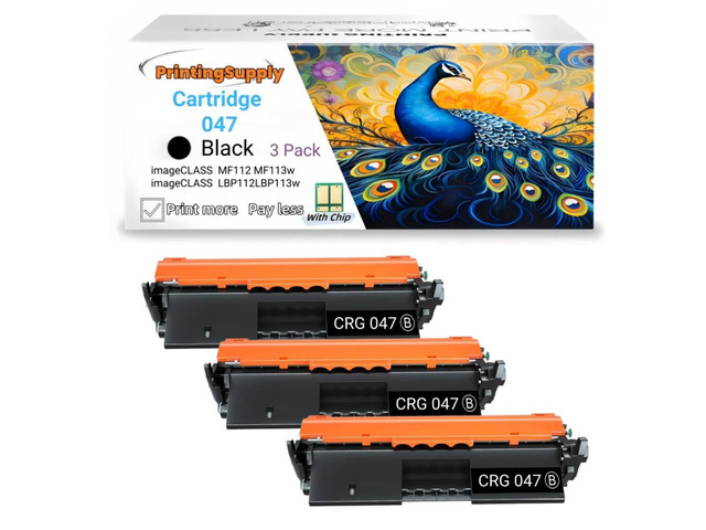 Cartridge 047 Compatible for Canon Cartridge-047 Cartridge 047 CRG-047 Canon imageCLASS MF112 MF113w imageCLASS LBP112 LBP113w With Chip 1,600...