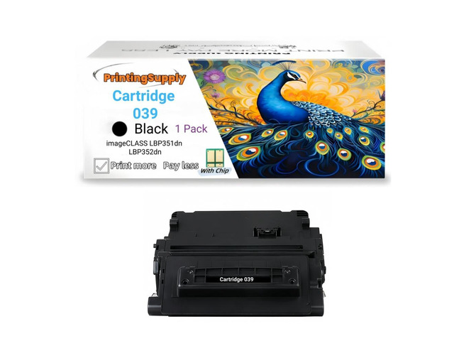1 Pack 039 Black Toner Cartridge Compatible for Canon Cartridge 039, Fits for Canon imageCLASS LBP351 LBP352 Printer