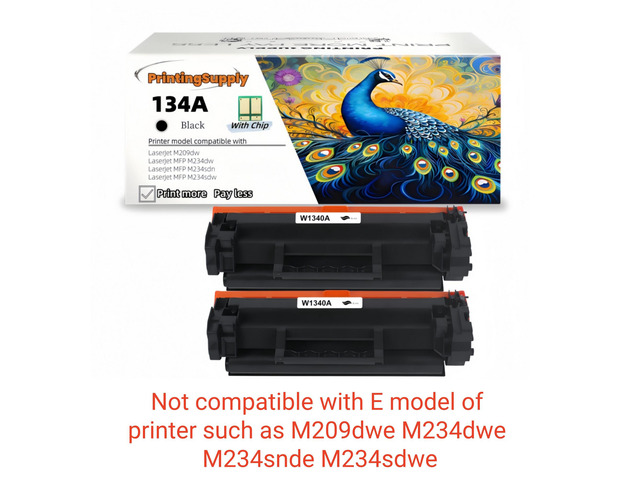 134A W1340A High Yield 2 Pack Black Toner Cartridge With Chip Compatible for HP 134A W1340A 134X W1340X Toner Cartridge Work with HP LaserJet...