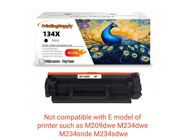 134X Compatible Toner Cartridge Replacement for HP 134X W1340X *No Chip* Black, High-Yield Print, Works with HP LaserJet M209dw MFP M234dw...