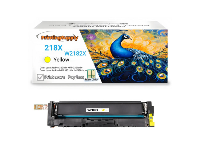 W2182X New High Yield Yellow Toner Cartridge With Chip Replace for HP W218X / W2182X, Work With HP Color LaserJet Pro 3210DW, MFP 3301cdw, MFP...