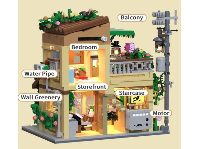 Japanese Flower Shop Unique No-Name Building Blocks (with Lights)