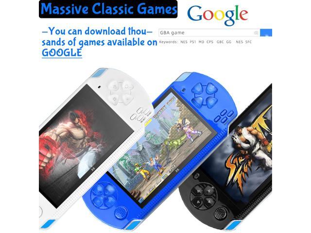 Mericonn PSP Handheld Game Machine X6, 8GB, with 4.3 Inch High Definition Screen, Built-in Free Games, Blue