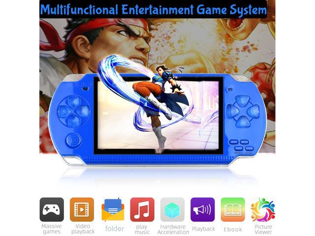 Mericonn PSP Handheld Game Machine X6, 8GB, with 4.3 Inch High Definition Screen, Built-in Free Games, Blue