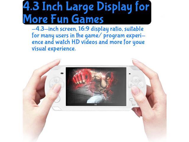 Mericonn PSP Handheld Game Machine X6, 8GB, with 4.3 Inch High Definition Screen, Built-in Free Games, Blue