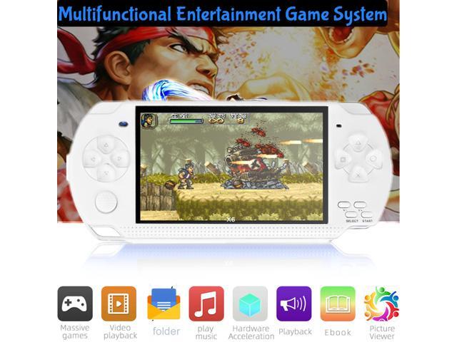 Mericonn PSP Handheld Game Machine X6, 8GB, with 4.3 Inch High Definition Screen, Built-in Free Games, White