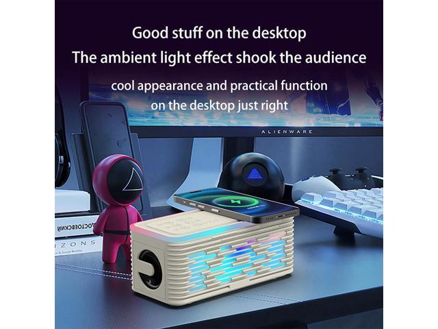 Mericonn MUSIC SYNC RGB Bluetooth Speaker with 15W Wireless Charger & Deep Bass, Dual Pairing, White Noise Mode, 20W Powerful Sound Portable Party...