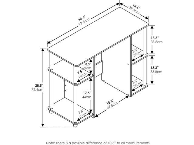 Furinno JAYA Computer Study Desk,Open Storage, Espresso