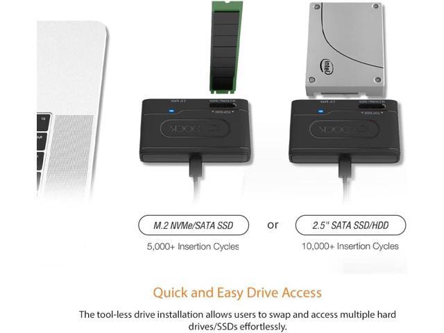 ICY DOCK MB104U-1SMB USB 3.2 Gen 2 10Gbps to 2.5' SATA SSD/HDD & M.2 NVMe/SATA SSD Reader Adapter EZ-Adapter Series