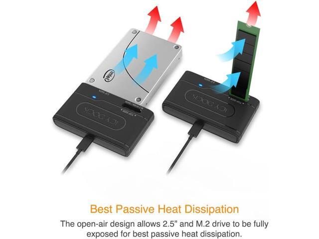 ICY DOCK MB104U-1SMB USB 3.2 Gen 2 10Gbps to 2.5' SATA SSD/HDD & M.2 NVMe/SATA SSD Reader Adapter EZ-Adapter Series
