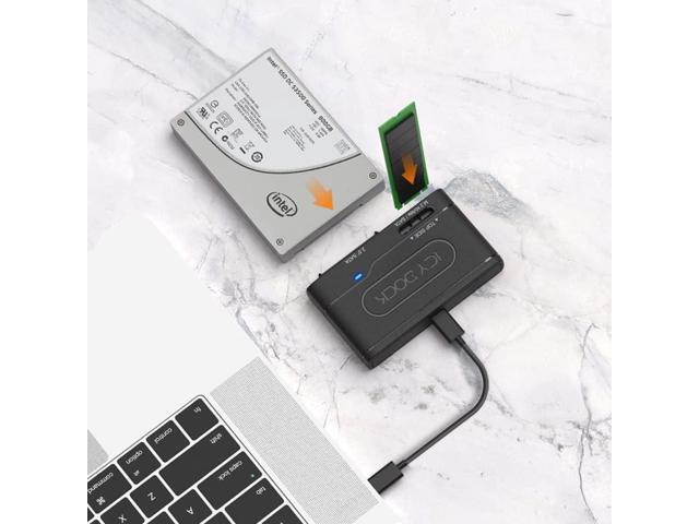 ICY DOCK MB104U-1SMB USB 3.2 Gen 2 10Gbps to 2.5' SATA SSD/HDD & M.2 NVMe/SATA SSD Reader Adapter EZ-Adapter Series