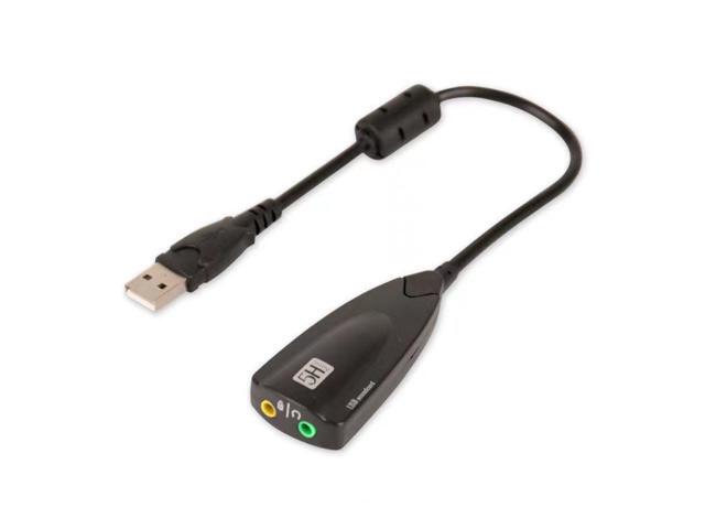 USB external independent 7.1 sound card 5H with cable for desktop and laptop speakers, headphones, and microphone converter.
