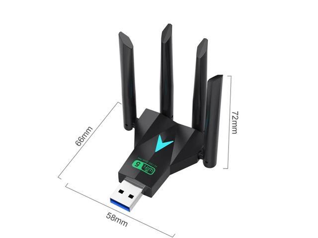 2026 NEW 1300Mbps Double Band USB Wireless Adapter 4 External Antennas Enhances WiFi Reception Hotspot Creation