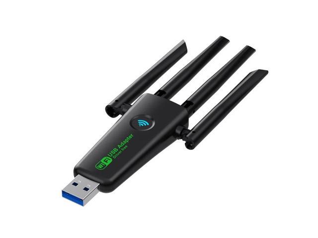 Dual Band 1200Mbps WiFi USB Adapter 2.4G/5.8Ghz Wi-Fi5 Dongle 4 Antenna USB3.0 Wireless Receiver For PC/Laptop No CD Driver Free