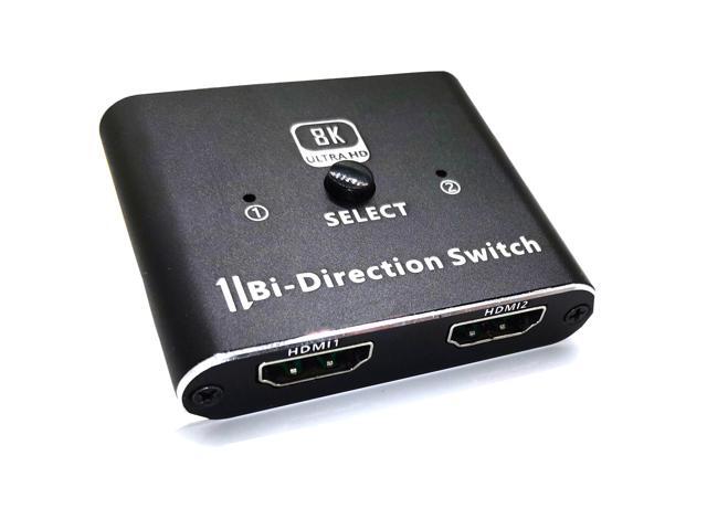 8K HDMI Switch 2.1 Ultra HD Bi-Directional HDMI Splitter 8K@60HZ HDMI Switcher 2 in 1 Out,1 in 2 Out 8K@60HZ 4K@120HZ High Speed 48Gbps Splitter.