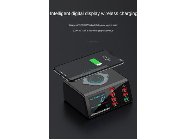 Quick Charge 3.0 8-Port USB Fast Charger,100W USB hub Fast Charging Station Compatible with All Phone and ipad,QC 3.0 and PD Fast Charger, 10W Max...