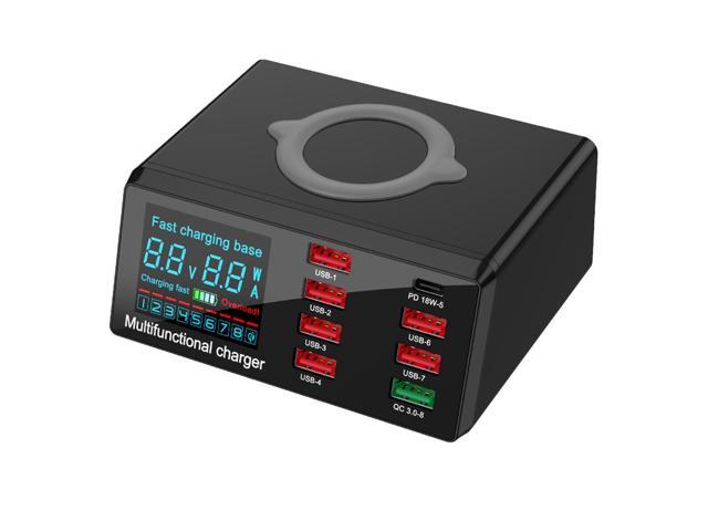 Quick Charge 3.0 8-Port USB Fast Charger,100W USB hub Fast Charging Station Compatible with All Phone and ipad,QC 3.0 and PD Fast Charger, 10W Max...