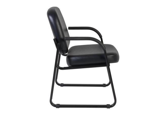 Romig Victor Guest and Reception Chair with Arms, Vinyl - Black