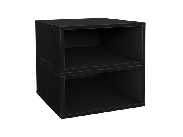 Niche Cubo Half Size Wood Stackable Storage Bookcase Shelf Organizer Cube, 2
