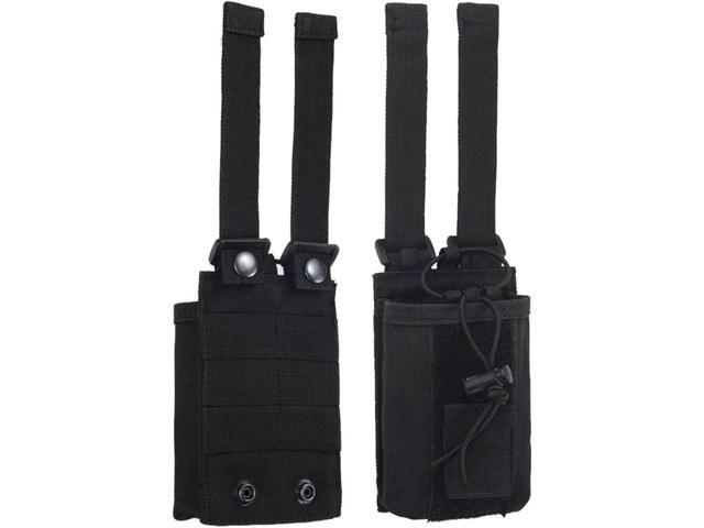 Radio Pouch - 1000D Tactical Molle Adjustable Two Way Radios Holder Bag Case for Walkie Talkies