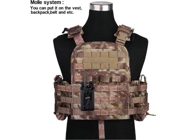 Radio Pouch - 1000D Tactical Molle Adjustable Two Way Radios Holder Bag Case for Walkie Talkies
