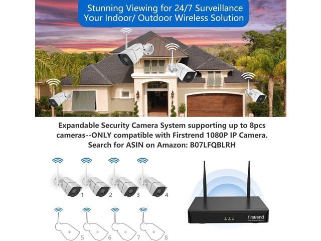 Security Camera System Wireless,Firstrend 1080P 8CH Wireless Home Security Systems with 4pcs 2MP Full HD Cameras 1TB HDD Night Vision Motion...