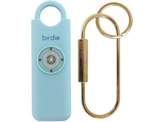 Shes BirdieThe Original Personal Safety Alarm for Women by WomenLoud Siren, Strobe Light and Key Chain in a Variety of Colors (Aqua)