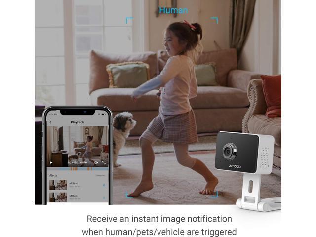 Zmodo 1080p Mini WiFi Pet Camera Two-Way Audio Smart Home Camera with Night Vision, Compatible with Alexa & the Google Assistant (2 Pack)