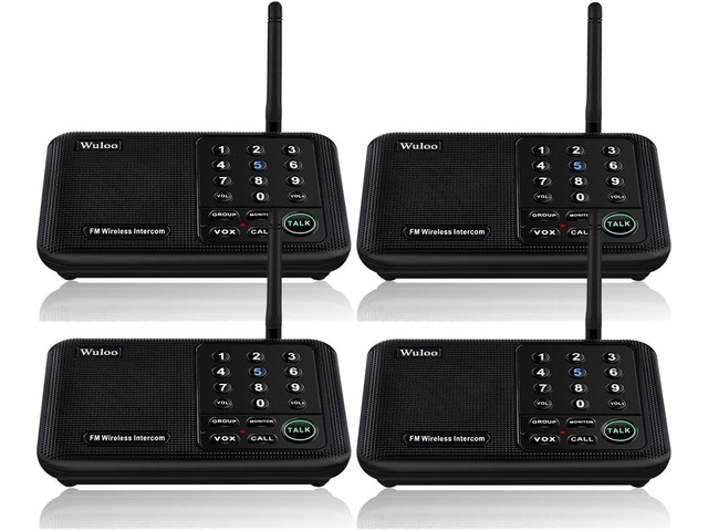 Wuloo Intercoms Wireless for Home 5280 Feet Range 10 Channel 3 Code, Wireless Intercom System for Home House Business Office, Room to Room...