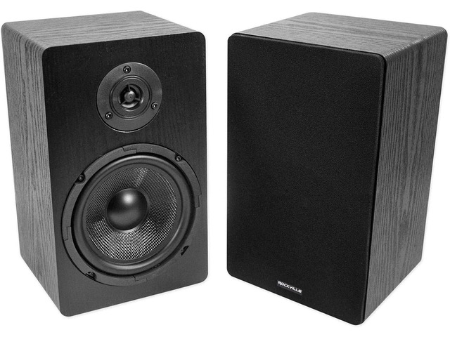 Rockville RockShelf 68B V2 Pair 6.5' Black Home Theater Bookshelf Speakers 100W RMS, 400W Peak, 8 Ohm, Kevlar Woofers, Silk Dome Tweeters, 5-Way...